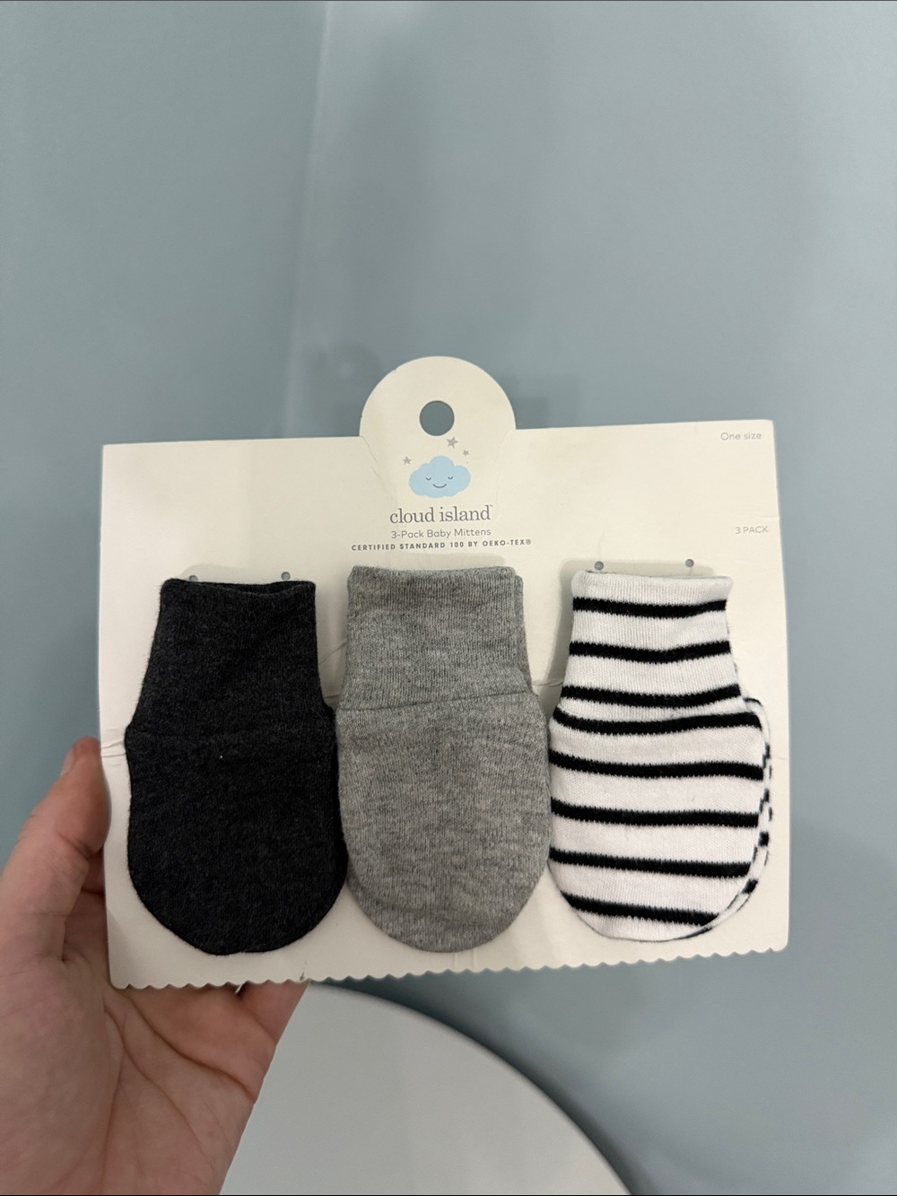 Cloud island newborn mittens 3 pack
